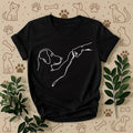 Minimalist Dog Lover Shirt | Line Art Fist Bump Tee | Pet Owner Gift T-Shirt | Puppy Mom Dad Graphic Top