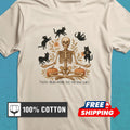 Skeleton Cat Lover T-Shirt | Funny Halloween Dark Humor Tee | Goth Cat Graphic