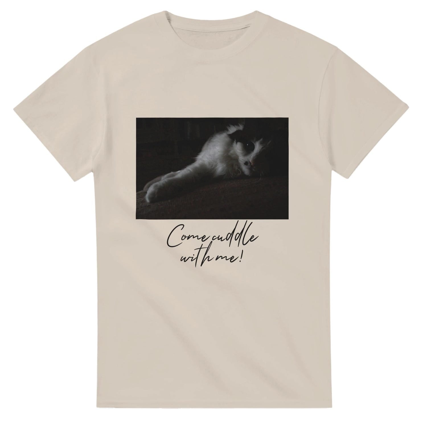 Cat Lover Unisex Cotton Tee - 'Come Cuddle With Me' Cozy Cat Shirt for Cuddles