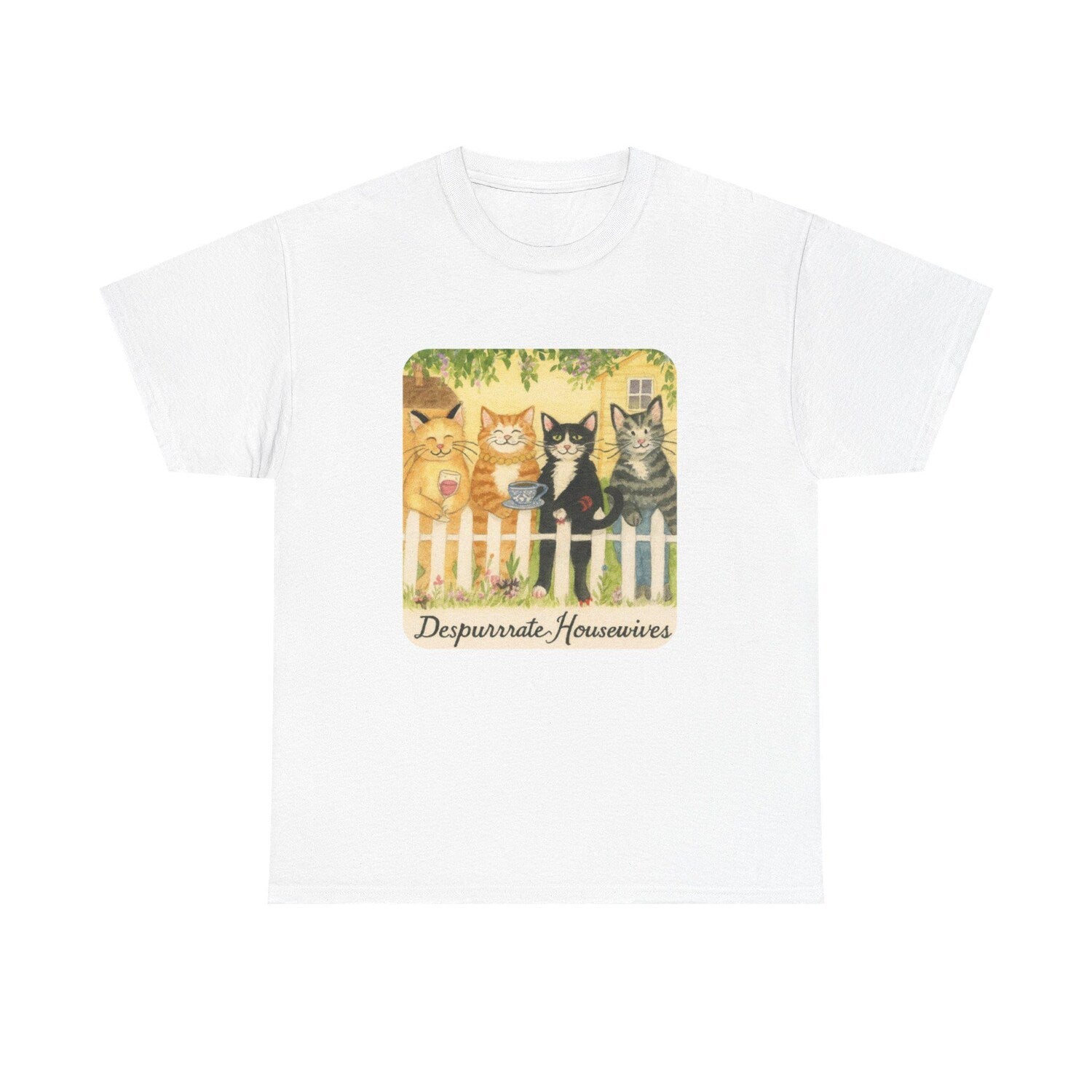 Desperate Housewives Cat Unisex Heavy Cotton Tee, Nostalgic TV, Wisteria Lane