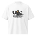 Napping With My Dog High Neck Tee|Custom Dog Lover Shirt|Personalized Dog Mom Gift| Cozy Pet Lover Holiday Tee|Personalized gift for Dog Mom