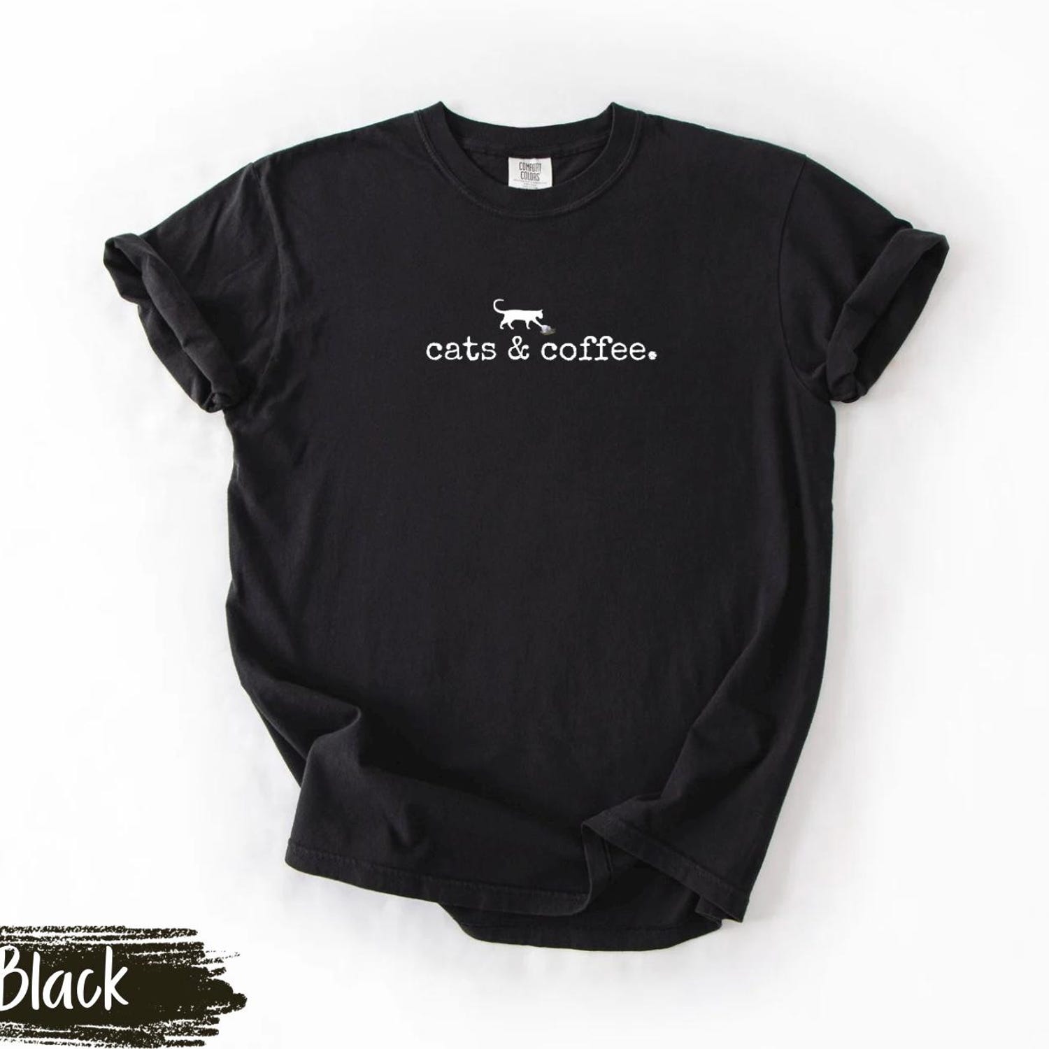 Comfort ColorsÂ® Cats and Books Shirt, Book Lover T-shirt, Bookish Tee, Reading Tshirt, Gift for Cat Lover
