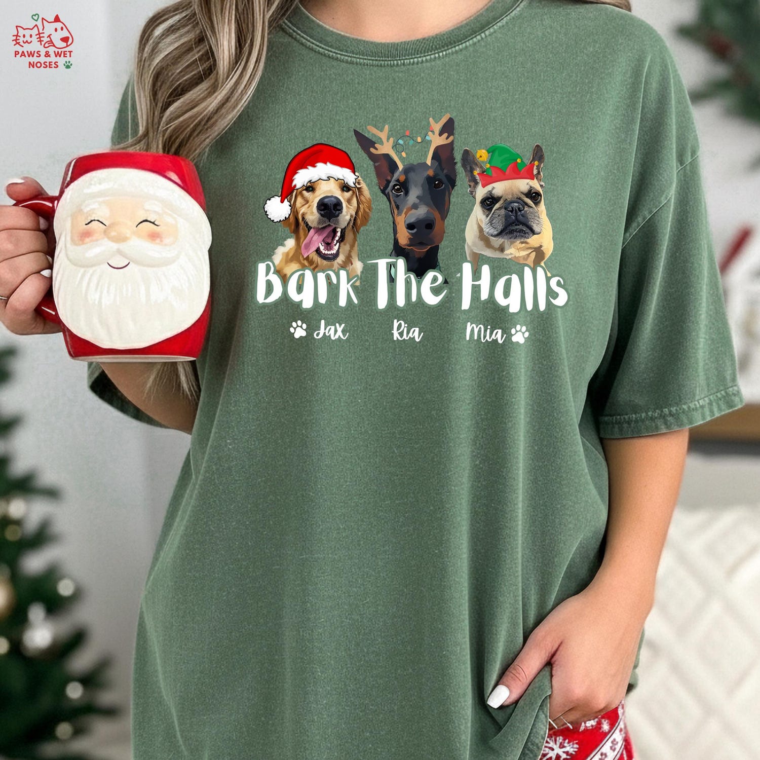 Custom Christmas Pet Shirt Dog Holiday Photo Personalized Cat