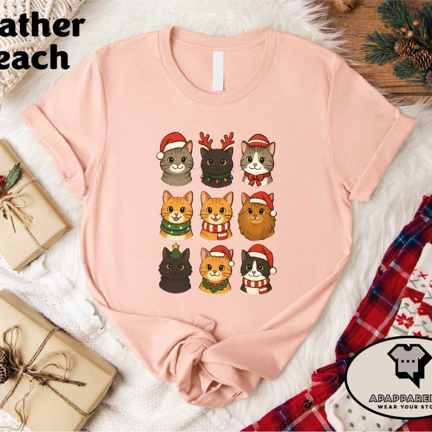 Christmas Cat Shirt | Funny Holiday Kitty Graphic Tee | Xmas Gift for Cat Lovers