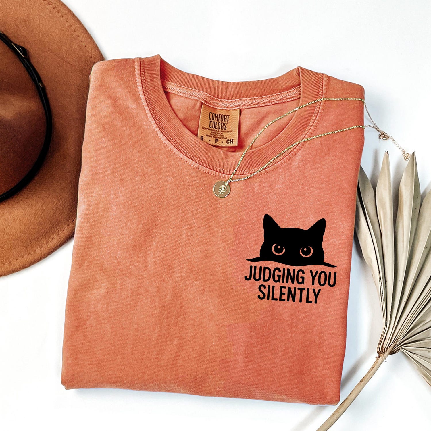 Judging You Silently Cat Shirt | Sarcastic Comfort Colors Tee | Funny Cat Mama Gift