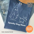 Spooky Dog Mom T-Shirt, Cute Ghost Dog Shirt for Halloween, Funny Dog Lover Gift, Minimalist Ghost Tee for Her, Spooky Season Apparel