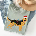 Santa German Shepherd Christmas Lights Dog Mom T-Shirt