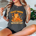Feast Mode Cat Thanksgiving Shirt - Funny Turkey Cat Tee for Fall Lovers