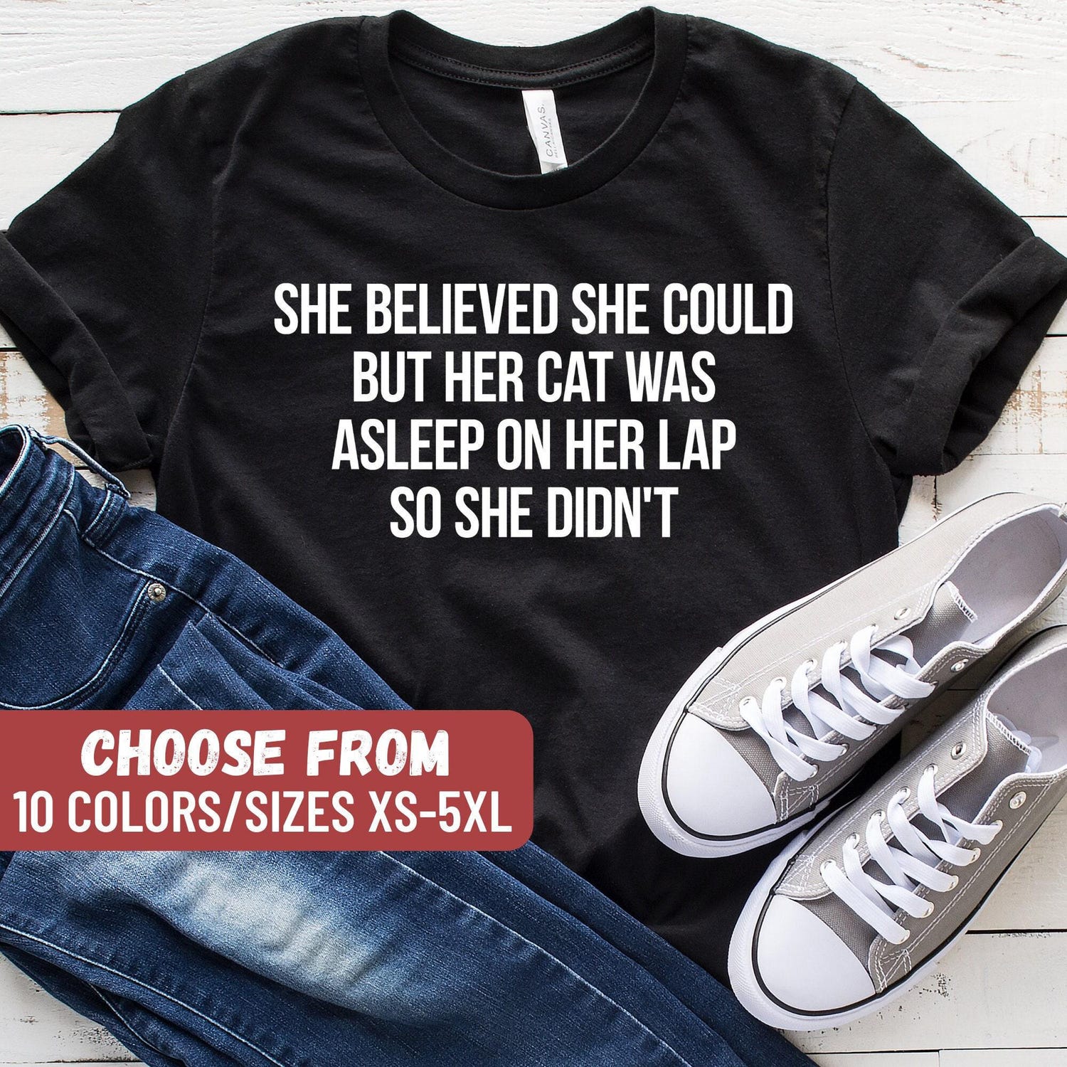 Funny Cat Shirt Lover Owner Cat Was Asleep Lap Didn't T-Shirt