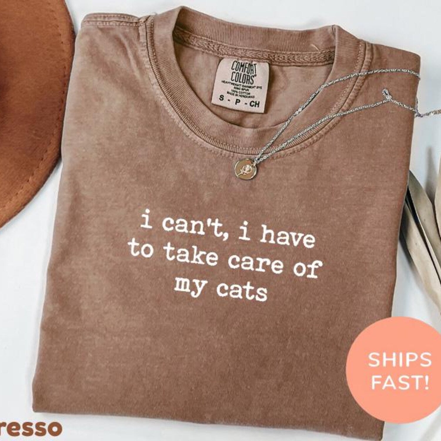 Comfort ColorsÂ® I Can't I Have To Take Care Of My Cats Shirt, Cat Mom Shirt, Funny Cat Shirt, Cat Lover Gift, Cat Lady Shirt, Cat Mama Shirt