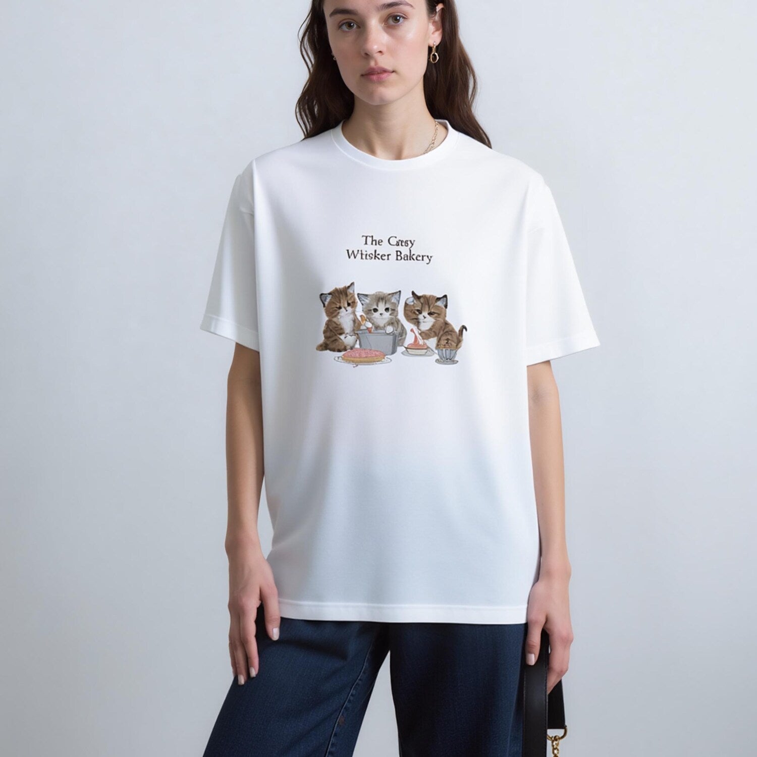 Aesthetic Vintage Cats T-Shirt, Retro Cute Kitty Tee, Soft Graphic Cat Shirt, Cat Bakery, Cat Biscuits