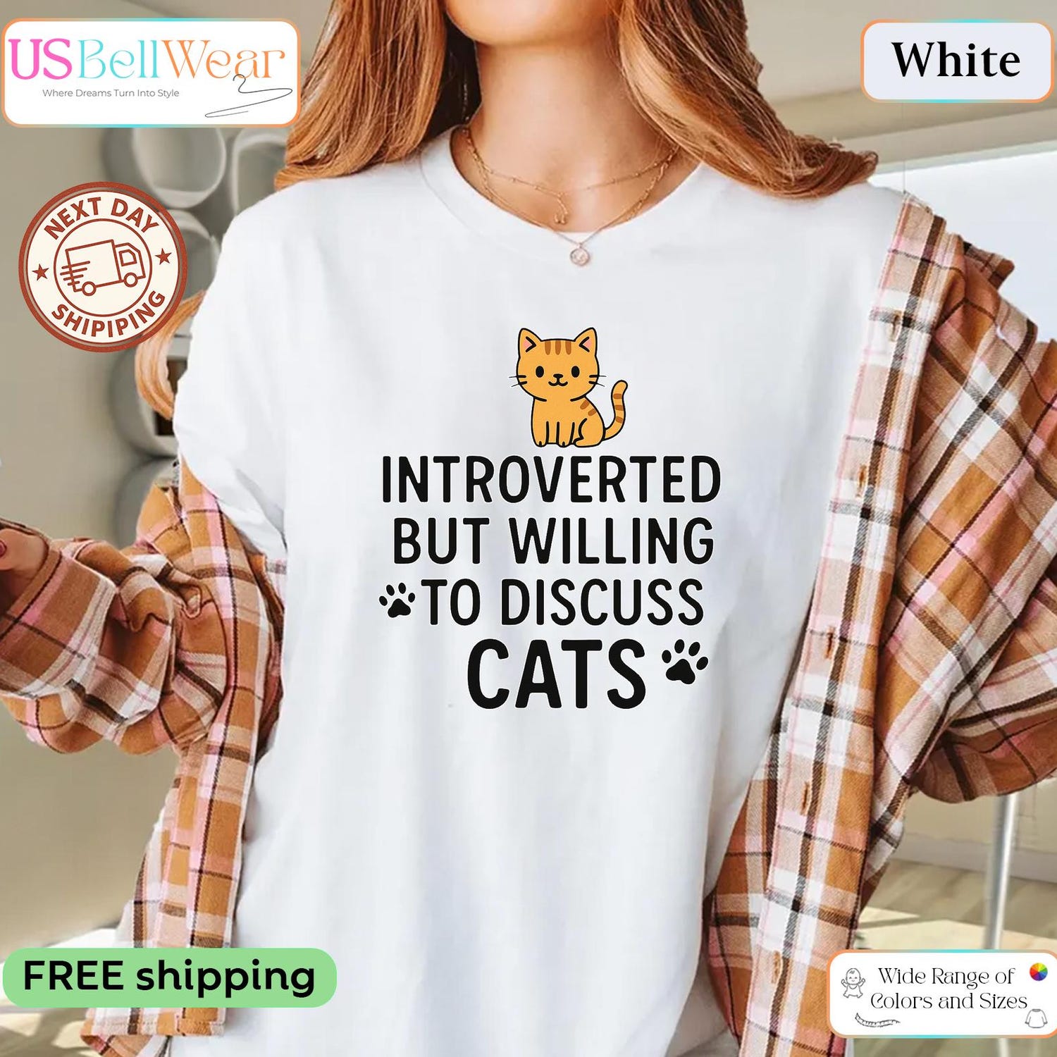 Introverted Cat Lover T-Shirt: Quirky Gift for Introverts
