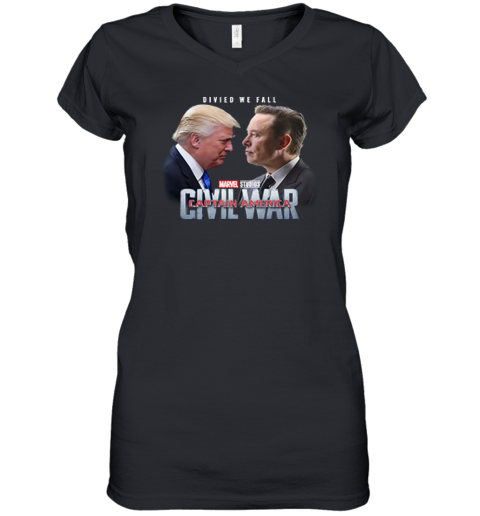 Captain America Civil War Trump Vs Elon Women039S V Neck T Shirt
