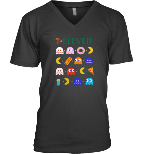 7 Eleven Pac Man V Neck T Shirt