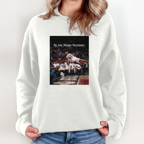 By Any Means Necessary Dennis Rodman Flying Photo Sweatshirt