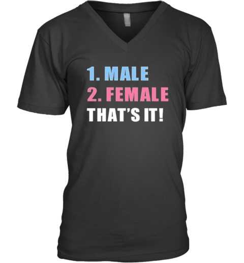 1 Male 2 Female That039S It 2025 V Neck T Shirt