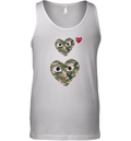 Cdg Play Camo Double Heart Tank Top