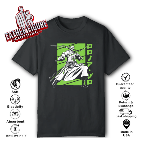 Anime White And Green Roronoa Zoro T Shirt