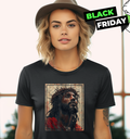 Black Jesus Face Of Jesus Cross With Crown Of Thorns Women039S T Shirt