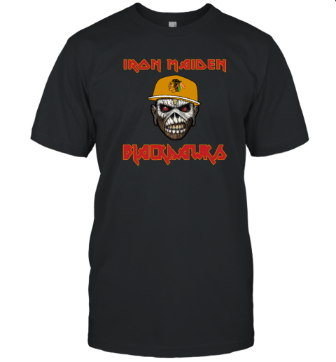 Chicago Blackhawks Iron Maiden Rock Band T Shirt