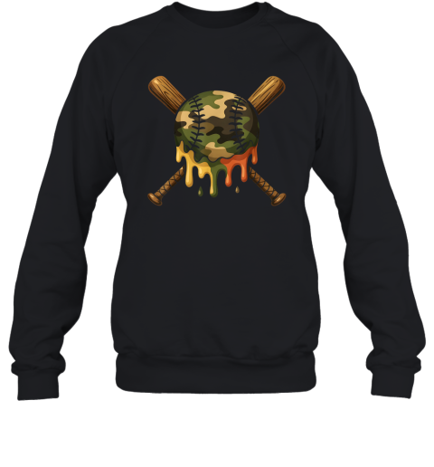 Baseball Drip Camo Baseball Bats Sweatshirt