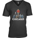 Chicago039S Pope Leo Catholic Pride Design Skyline With Hat V Neck T Shirt