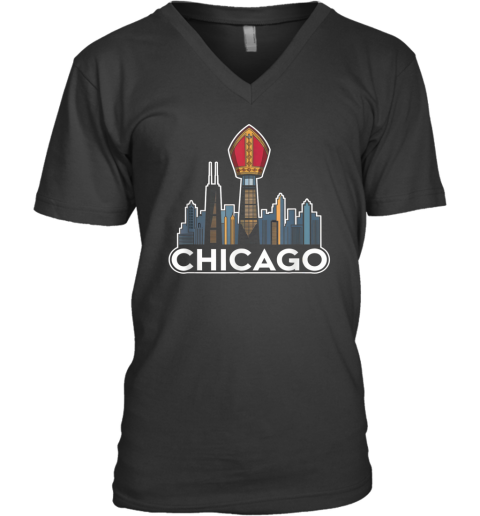 Chicago039S Pope Leo Catholic Pride Design Skyline With Hat V Neck T Shirt
