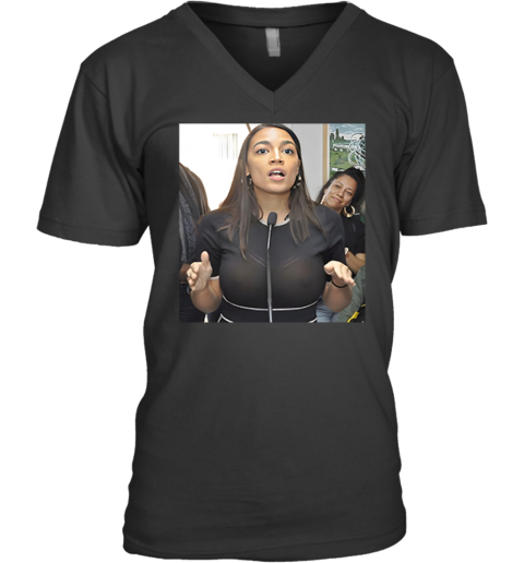 Alexandria Ocasio Cortez Aoc See Through V Neck T Shirt