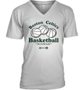 Boston Celtics Basketball Eighteen Time World Champions V Neck T Shirt