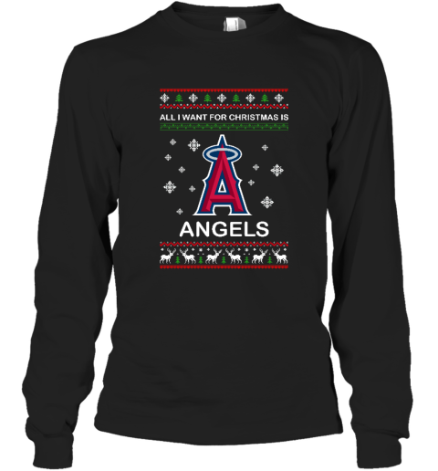 All I Want For Christmas Is Angels Xmas Long Sleeve T Shirt