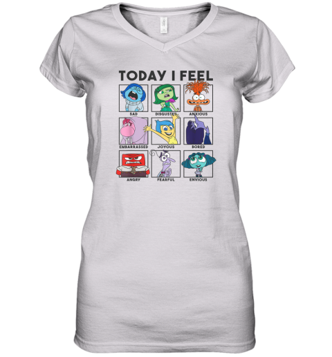 Disney Pixar Inside Out 2 Today I Feel Vintage Panels Women039S V Neck T Shirt