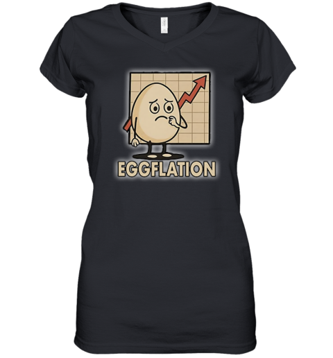 Eggflation Egg Inflation Women039S V Neck T Shirt