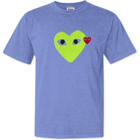 Cdg Play Heart Dyed Heavyweight T Shirt