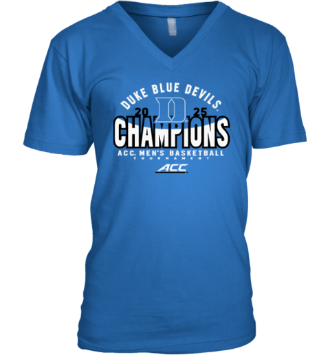 Duke Blue Devils Men039S Basketball Acc Champs 2025 V Neck T Shirt