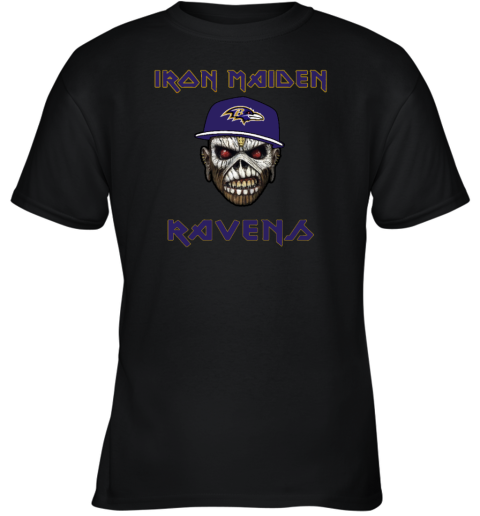 Baltimore Ravens Iron Maiden Rock Band Music Youth T Shirt