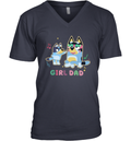 Bluey Girl Dad V Neck T Shirt