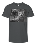 Cat Selfie Werewolf Chase Scary Monster Premium Youth T Shirt