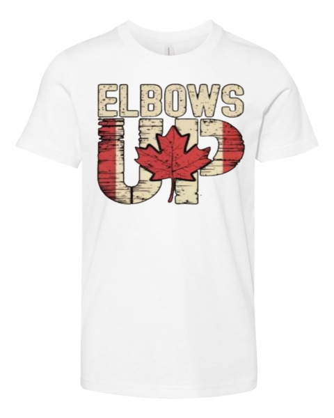 Canadian Hockey Culture Proud Canadian Elbows Up Premium Youth T Shirt