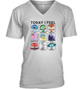 Disney Pixar Inside Out 2 Today I Feel Vintage Panels V Neck T Shirt