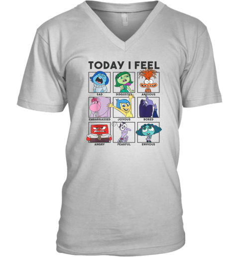 Disney Pixar Inside Out 2 Today I Feel Vintage Panels V Neck T Shirt