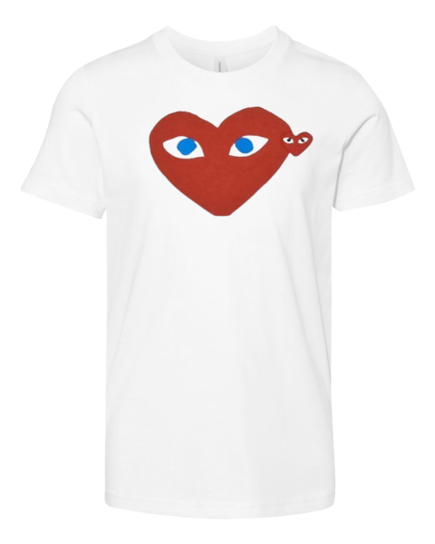 Cdg Play Red Heart Blue Eyed Premium Youth T Shirt