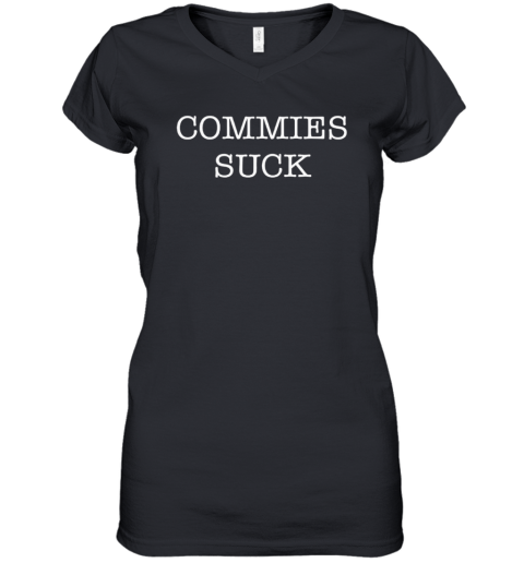 Bruce Ballou Wearing Commies Suck Women039S V Neck T Shirt