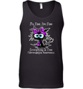 Black Cat Its Fine I039M Fine Fibromyalgia Awareness Tank Top