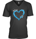 Detroit Lions Fan Big Heart With The Team Logo V Neck T Shirt