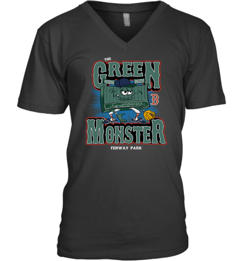 Boston Red Sox The Green Monster Fenway Park V Neck T Shirt