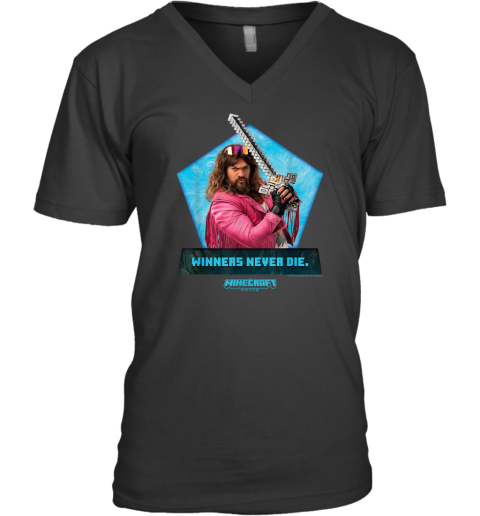 A Minecraft Movie Winners Never Die Garrett The Garbage Man V Neck T Shirt