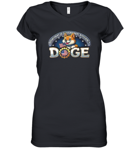 Doge Crypto Meme Department Of Government Efficiency Women039S V Neck T Shirt