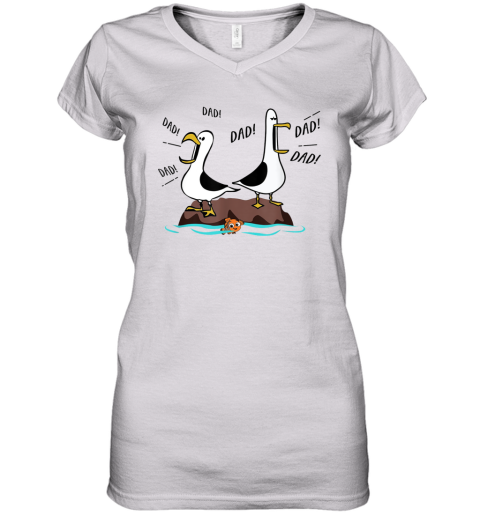 Dad Dad Dad Seagull Father Day Women039S V Neck T Shirt
