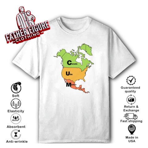 Cum Map Usa Mexico And Canada T Shirt
