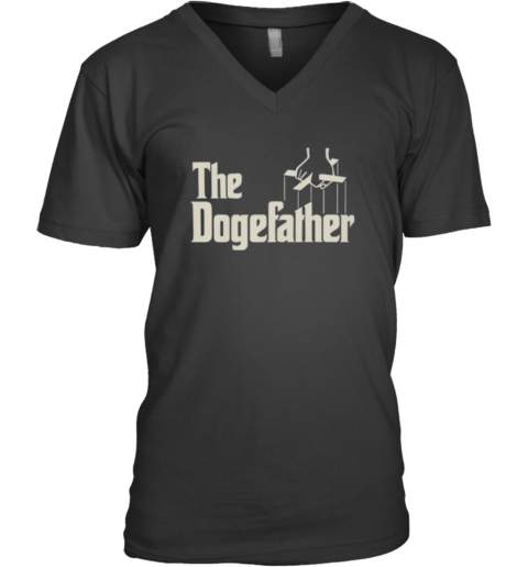 Elon Musk Wears The Dogefather Shirt For Sale V Neck T Shirt